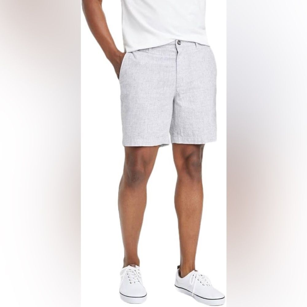 Goodfellow Linden Slim Fit Shorts 5” inseam Linen Blend flat front